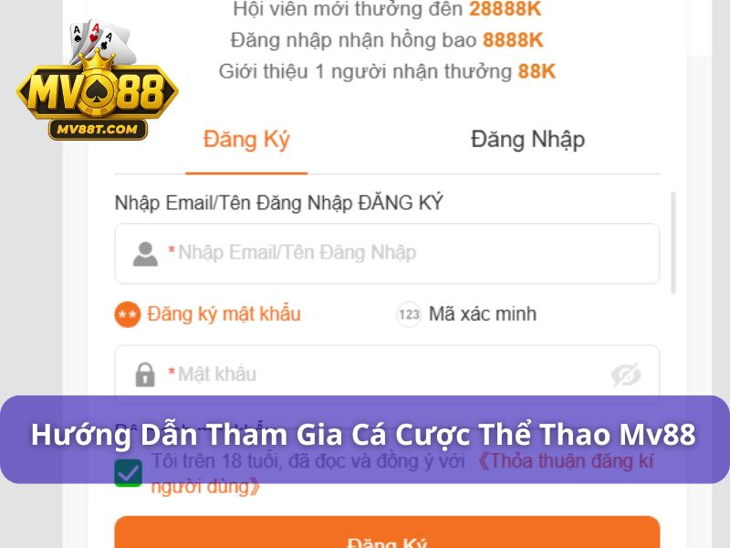 Đăng ký MV8 và tham gia cá cược thể thao