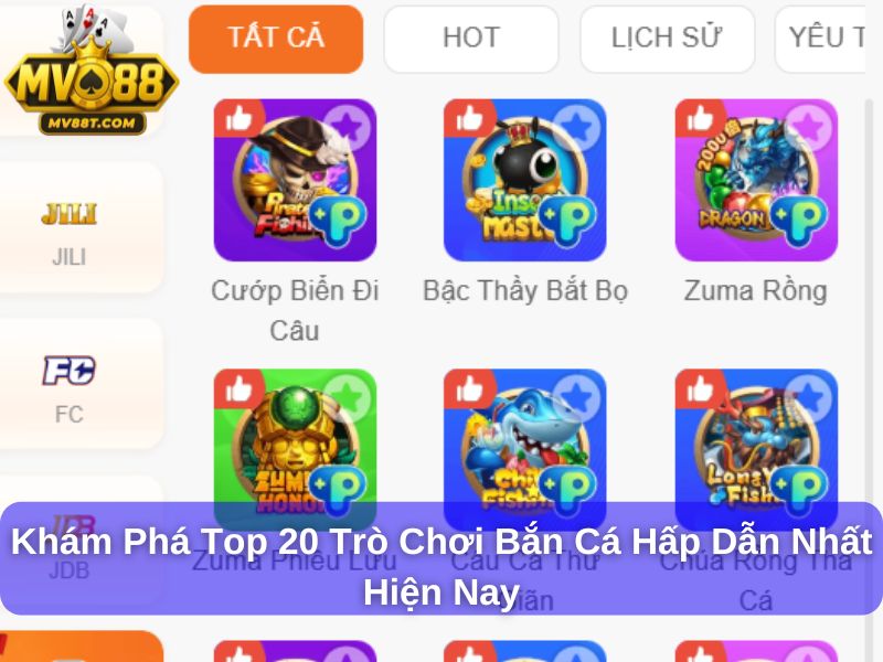 Top 20 trò chơi bắn cá