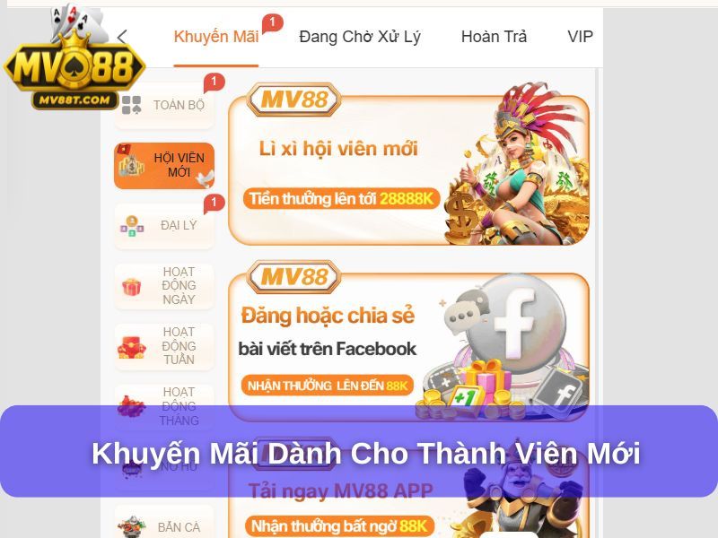 Khuyến Mãi MV88 : Bí Quyết Tận Dụng Ưu Đãi Hấp Dẫn Khuyến mãi dành cho thành viên mới