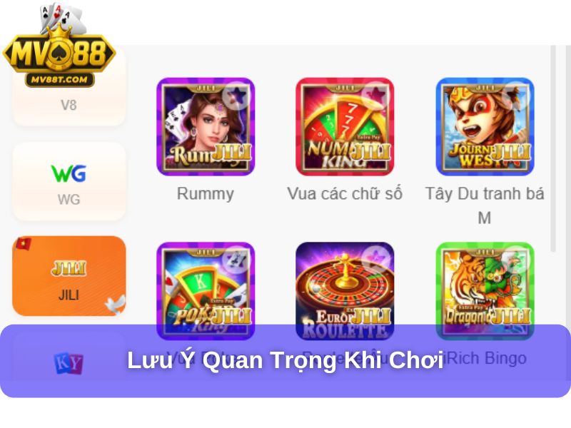 Lưu ý quan trọng khi chơi