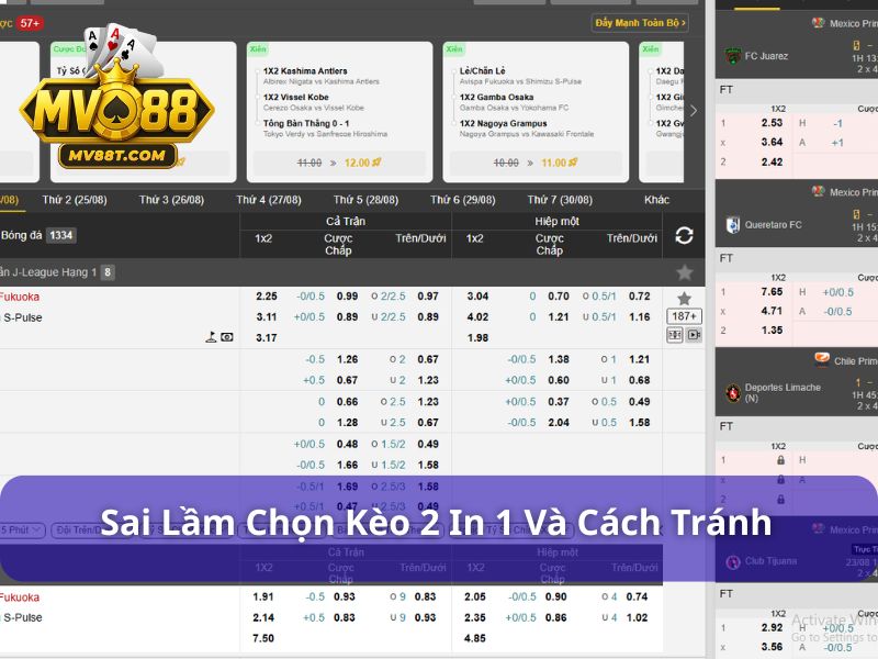 Tỷ Lệ Kèo 2 In 1 Là Gì? Cách Đọc Và Bắt Kèo Chuẩn Tại Mv88 Tránh những sai lầm khi bắt tỷ lệ kèo 2 in 1